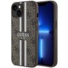 Guess GUHMP14SP4RPSW iPhone 14 / 15 / 13 6.1 brązowy/brown hardcase 4G Printed Stripes MagSafe